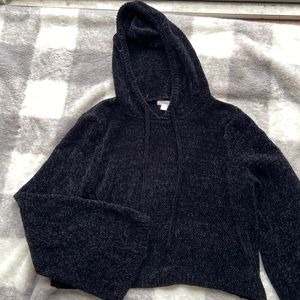 Cropped black hoodie